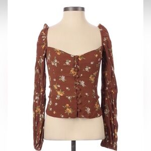 Reformation brown floral top.